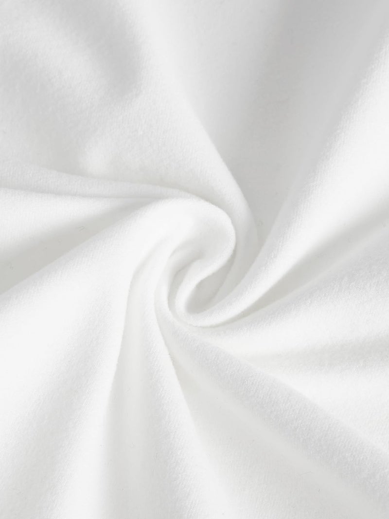 MakeMeChic Women's Summer Crop Top Solid Short Sleeve Twist Front Tee T-Shirt A-White L - Image 4